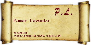 Pamer Levente névjegykártya